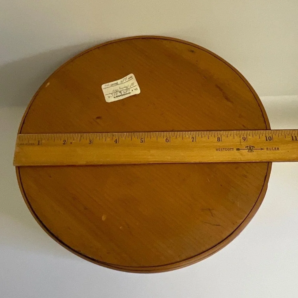 Antique Round Bentwood Wooden Pantry Box 1898 Handwritten Inscription 10 Inch